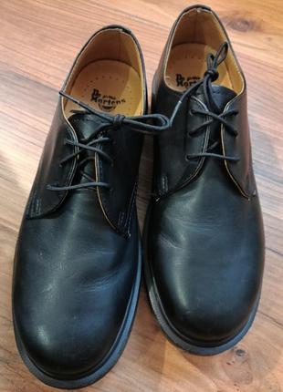 Ботинки моднi туфлi оригинал dr. martense airwair black plain welt smooth leather 1461 shoes