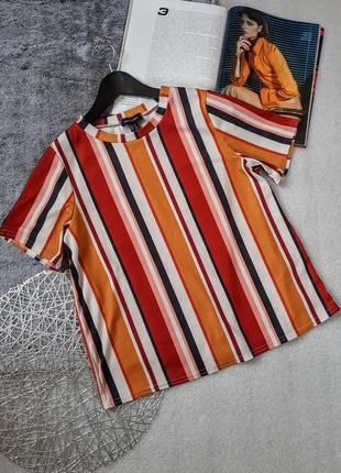 Базовий топ у рубчик принт смужка