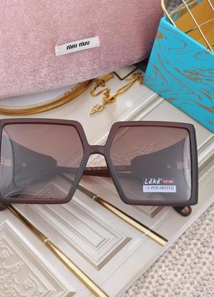 Красивые женские солнцезащитные очки leke polarized крупные с шорой2 фото