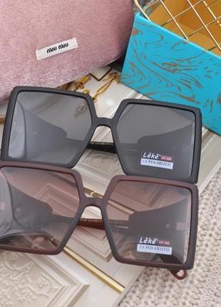 Красивые женские солнцезащитные очки leke polarized крупные с шорой7 фото