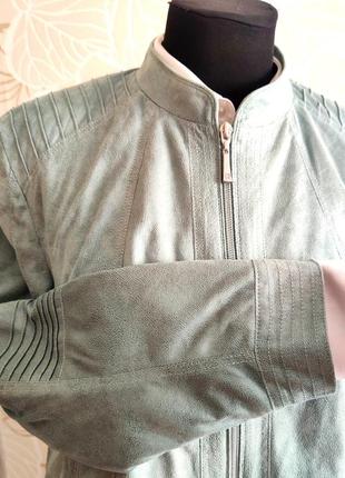 Бирюзовая куртка ветровка в большом размере barbara lebek в размере европейском 50.7 фото