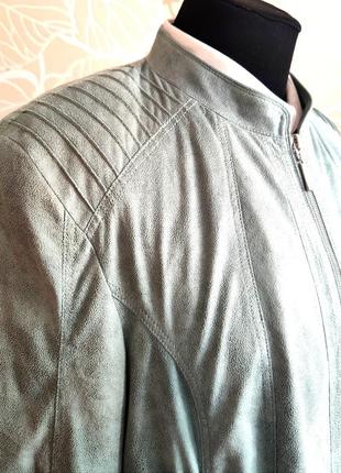 Бирюзовая куртка ветровка в большом размере barbara lebek в размере европейском 50.6 фото