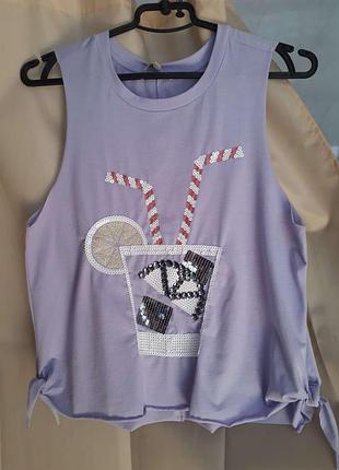 Майка футболка з паєтками