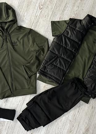 Комплект 5 в 1 adidas кофта + штані + жилетка + футболка + 2 пари шкарпеток