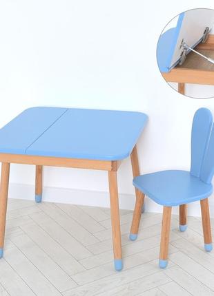 Комплект arinwood зайчик desk з ящиком пастельно синій (столик + стілець) 04-025blakytn-desk