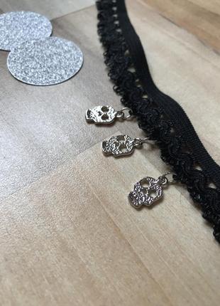 Чокер колье ожерелье бижутерия подарок череп цепочки премиум6 фото