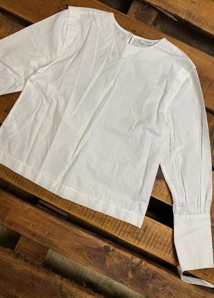 Женская хлопковая блуза mango (манго срр идеал оригинал белая)1 фото