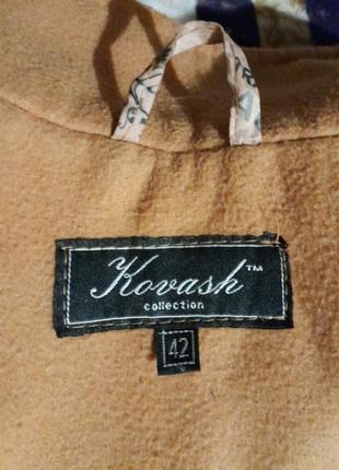 Пальто деми kovash collection 42р ярко-горчичного цвета.4 фото