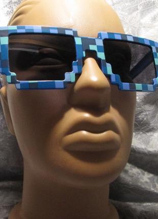 Распродажа прикольные очки солнцезащитные окуляри сонцезахисні пиксель сині зелені3 фото