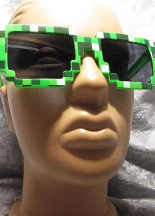 Распродажа прикольные очки солнцезащитные окуляри сонцезахисні пиксель сині зелені4 фото