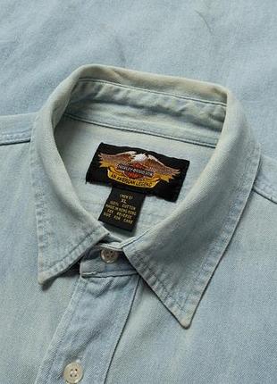 Harley-davidson vintage denim shirt мужская джинсовая рубашка