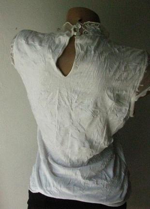 Трикотажная блузка с кружевом2 фото