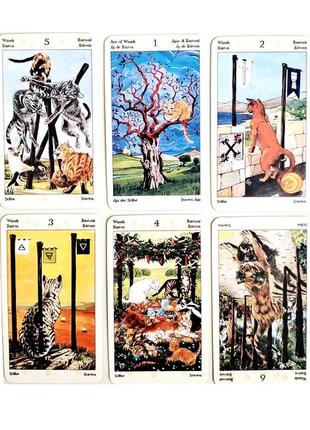 Карты таро языческих кошек 10х6 см (tarot of pagan cats)5 фото