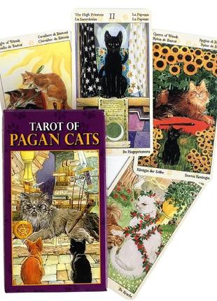 Карты таро языческих кошек 10х6 см (tarot of pagan cats)3 фото