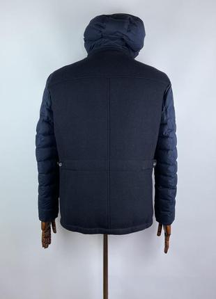 Оригінальний чоловічий вовняний пуховик  hackett london navy mayfair wool down mix jacket3 фото