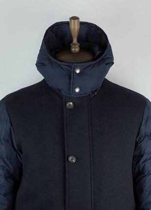 Оригінальний чоловічий вовняний пуховик  hackett london navy mayfair wool down mix jacket5 фото