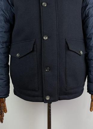 Оригінальний чоловічий вовняний пуховик  hackett london navy mayfair wool down mix jacket6 фото