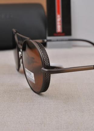 Фірмові чоловічі сонцезахисні круглі окуляри matrix polarized mt84365 фото