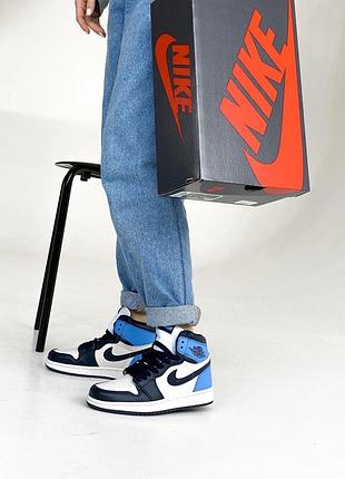 Кроссовки nike air jordan 1 женские кожаные джордан весна nike jordan 1 кожа nike air force 1 кожа6 фото