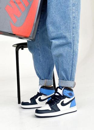 Кроссовки nike air jordan 1 женские кожаные джордан весна nike jordan 1 кожа nike air force 1 кожа4 фото