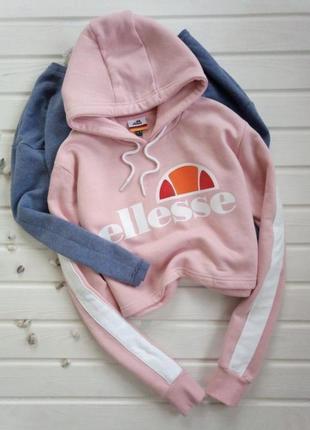 Рожеве укорочене худі на флісі ellesse xs