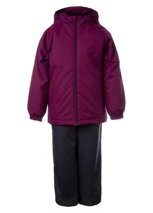 Комплект зимний для девочек (куртка + брюки) huppa rex бордовый/серый 45080014-80134