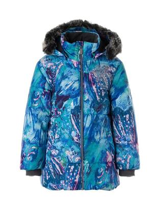 Куртка зимняя для девочек huppa melinda голубой с принтом 18220030-11436