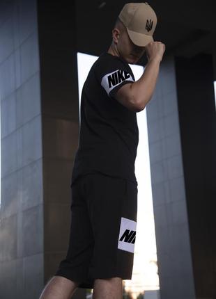 Комплект nike шорты + футболка черная/белая качественный, стильный s, m, l, xl4 фото