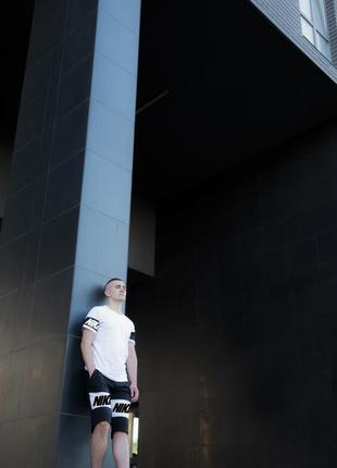 Комплект nike шорты + футболка черная/белая качественный, стильный s, m, l, xl5 фото