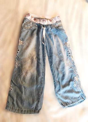 Легкі літні джинсові бриджі - кюлоти