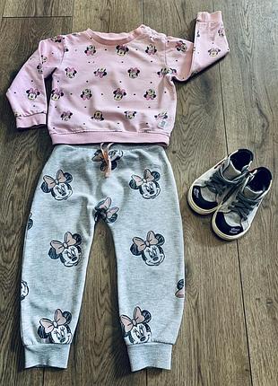 Комплект утеплённый хлопковый трикотаж с начесом minnie mouse disney george (англия)
