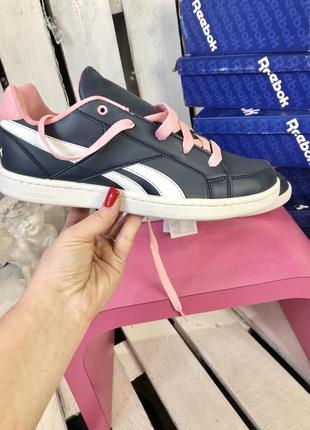 Кроссовки фирменные reebok натуральная кожа синие подростковые 36/5,38,38/5,392 фото