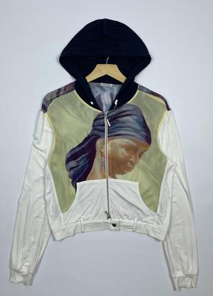 Женское авангардное худи andrea fenzi art silk cotton hoodie