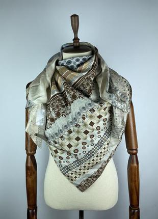 Жіночий шовковий двухсторонній платок mucho gusto silk handmade long triangle reversible scarf