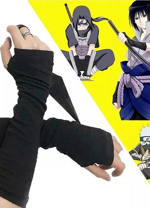 Рукавички трикотажні без пальців мітенки чорні