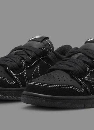 Кроссовки jordan 1 low x travis scott “black phantom”5 фото