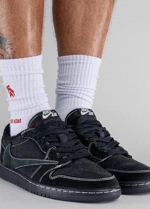 Кроссовки jordan 1 low x travis scott “black phantom”6 фото