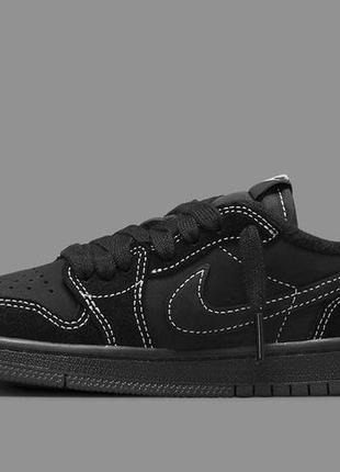 Кроссовки jordan 1 low x travis scott “black phantom”2 фото