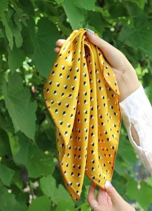 Хустка хустинка платок платочок бант стрічка для волосся на сумку топ-якість гірчиця2 фото