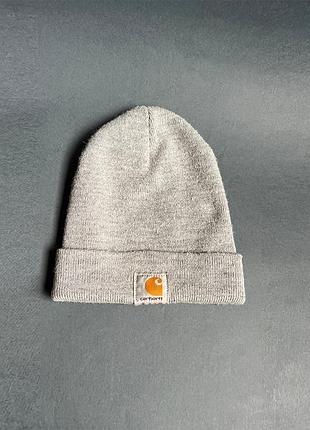 Шапка carhartt оригинал серая акрил
