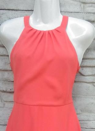Нежное, шифоновое платье кораллового цвета6 фото