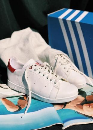 Кроссовки stan smith red and white4 фото