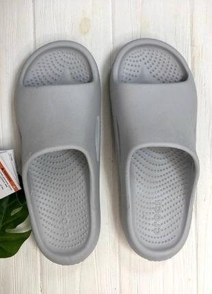 Шлепки слайды кроксы серые crocs mellow slide gray  шлепанцы унисекс женские мужские кроксы1 фото