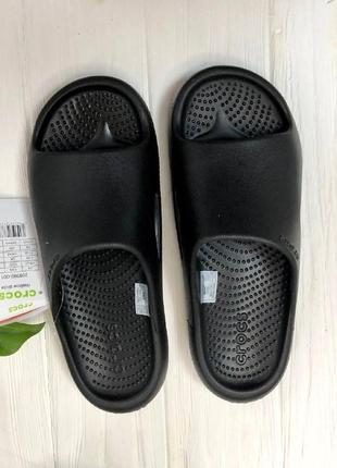 Шлепанцы crocs mellow slide black слайды черные кроксы мужские унисекс шлепанцы1 фото