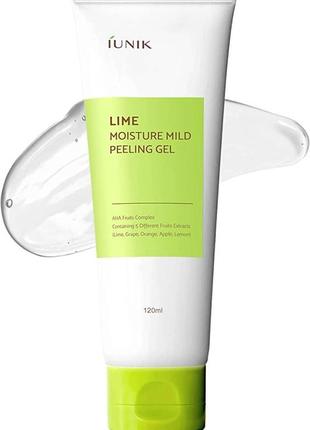 Пілінг-гель із комплексом фруктових кислот (aha) iunik lime moisture mild peeling gel 120 ml
