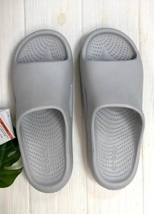 Шльопанці crocs mellow slide gray  жіночі шльопанці слайдери унісекс сірі9 фото