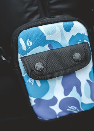 Барсетка bape синяя сумка через плечо мужская / женская2 фото