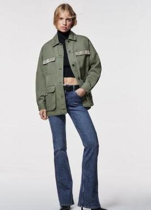 Zara оригінал зара хакі куртка піджак джинс джинсова хаки курточка