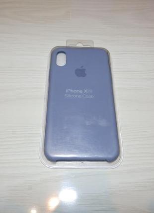 Чехол silicone case для iphone x / xs lavender gray6 фото