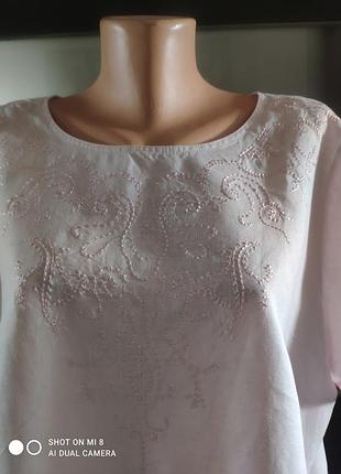 Лляна блуза блузка льон із вишивкою.